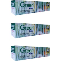 Green Pvc Streç Film Folyo - Gıdaya Uygun - 9 Mikron - 30 X 300 Metre - 3 Paket