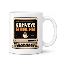 Kahveye Bağlan Tasarımlı Porselen Kupa - Model 665 Diğer