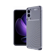 Samsung Galaxy  Uyumlu S25 Edge Kılıf Auto Focus Karbon Kapak - Lacivert