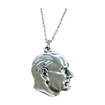 Atatürk Büst Figürlü Metal Unisex Kolye Çok renkli