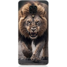 Xiaomi Redmi Note 9 Pro Uyumlu Silikon Kılıf Saldırgan Aslan