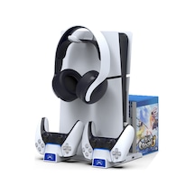 Cbtx Ps5 / Ps5 Slım Şarşıtı Dock İçin İpega Pg-p5s009 Oyun Disk Kulaklık Depolama