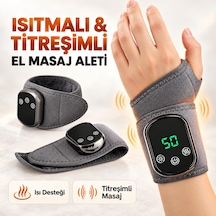 Valkyrie Isıtmalı Titreşimli El Bilek Masaj Aleti Şarjlı 5 Isı Ayarlı 3 Kademeli Masaj Destekli Gri