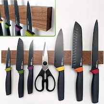 Pazly 16 İnç Ceviz Ahşap Manyetik Bıçak Tutucu, Güçlü Mıknatıs, Mutfak Dekorasyonu, Düzenleyici, Ahşap Şerit Kahverengi