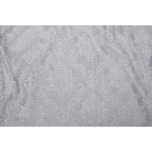 Damaks Gri Hazır Dikilmiş Pileli Fon Perde 75x260 Cm