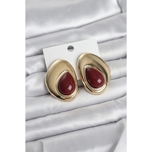 Mey İthalat Pirinç Gold Renk Bordo Taşlı Damla Model Vintage Kadın Küpe - Özel Seri Meyeb69945d1037079ee3560fc515 altın