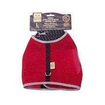 Cattie Havalı Dokuma Kedi Göğüs & Gezdirme Takımı Kırmızı Large 1.5x30-40 Cm