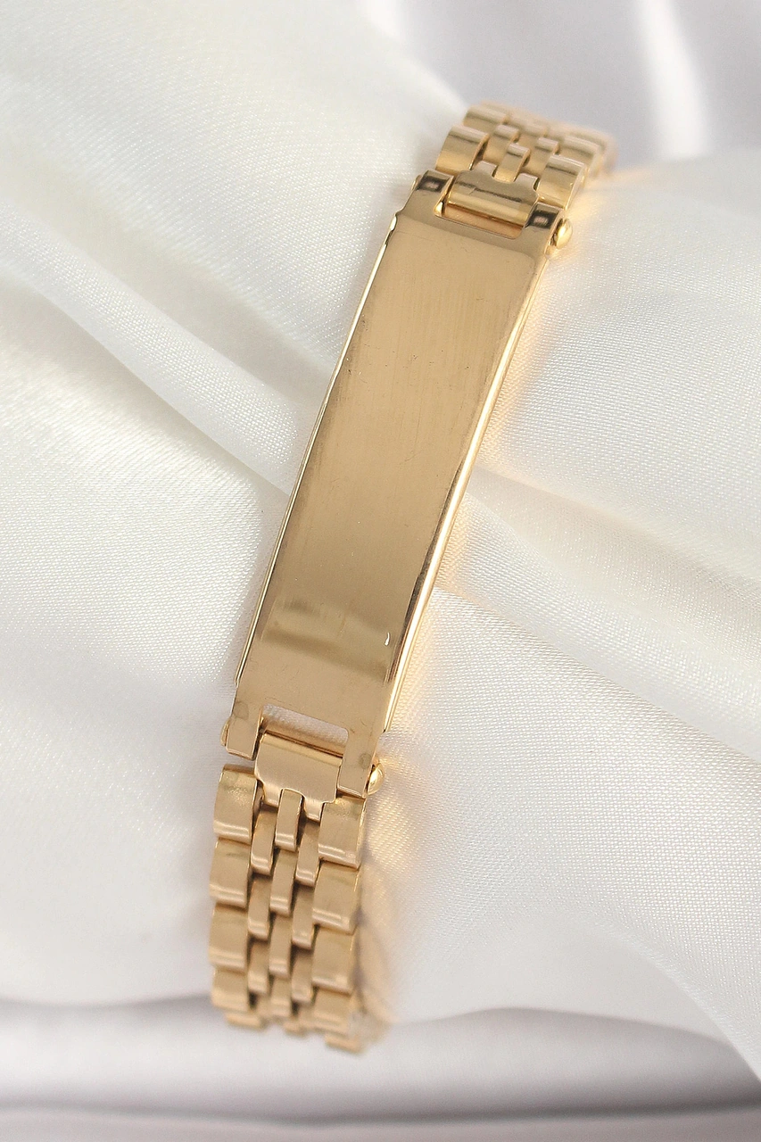 Dodes Dodes 316l Çelik Gold Renk Zincir Künye Model Erkek Bileklik Tg27eb3719 Çok Renkli