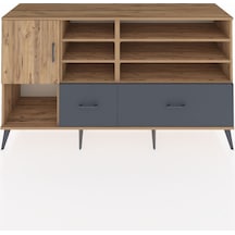 Kronos Konsol 8 Raflı 2 Çekmeceli Tek Kapaklı 176x59x99 Çam-çam/ Çam-çam/antrasit