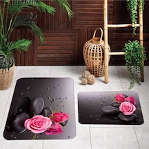 Eliana Home Dijital Baskılı 2'li Banyo Paspas Takımı Lna5072 Gri