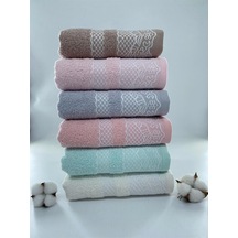 6'lı Dantel Jakarlı 50x90 Cm Havlu Çok Renkli