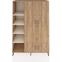 Kronos Dolap 6 Raflı 4 Kapaklı Tek Askılı 132x59x195 Çam-çam/... Çam