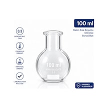 Balon Kısa Boyunlu Dibi Düz Borosilikat 100 Ml