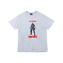 Stoned&Fame Fortnite Baskılı Unisex %100 Pamuk Beyaz T-shirt Beyaz
