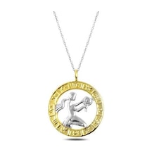 Gümüş Gold Başak Burcu Kolye Gümüş