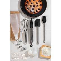 Porsima 3162 10 Parça Pasta Ve Tatlı Servis Seti Kek Pasta Şekillendirme Araçları Siyah Siyah