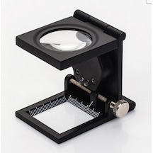 10X Katlanır Sayaçlı Metal Lüp 28Mm 2 Led Işıklı Büyüteç Tekstil