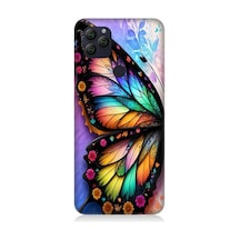 General Mobile Gm22 Uyumlu Pastel Renkli Kelebek Kanadı Ve Çiçekler Desenli Silikon Kılıf