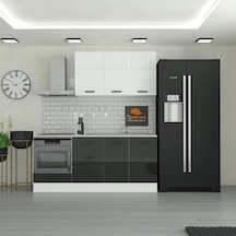 195 Cm Mutfak Dolabı Mdf Kapak Tezgah Dahil Yrkn195 99 Siyah