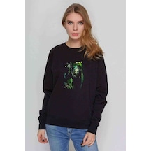 Ronnie James Dio 2 Baskılı Siyah Kadın Sweashirt