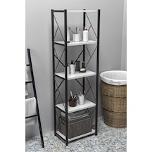 Morpanya Felixce Banyo Düzenleyici Banyo Dolabı Çok Amaçlı Dolap 5 Katlı Metal Mutfak Düzenleyici Beyaz