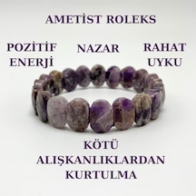Yıldız Doğal Taş Ametist Doğal Taş Roleks Bileklik Çok Renkli
