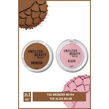 Makeup Toz Bronzer No: 94 + Toz Allık No: 38 Set Çok Renkli