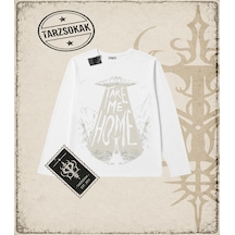 Tarzsokak Gotik & Grunge Streetwear Take Me Home Long Sleeve Beyaz