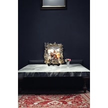 Kelebek Desenli Polyester Fotoğraf Çerçevesi - Altın