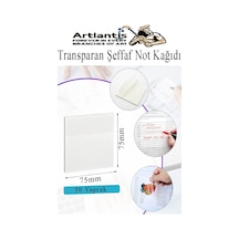 Yapışkanlı Şeffaf Not Kağıdı 50 Yaprak 3 Paket Kare Transparan Postit 75x75mm Yarı Saydam İşaretleyici Aydınger Not