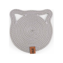 Gobypet Küçük Boy Jüt Hasır Kulaklı Yuvarlak Kedi Köpek Mama Paspası, Matı, Çok Amaçlı Altlık