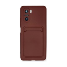 Xiaomi Poco F3 Kılıf Kelvin Kartvizitli Silikon - Bordo 0.2M-Çok Renkli