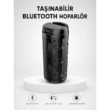 Ers Bluetooth 5.0 Kablosuz Hoparlör Çift Sürücülü Yüksek Ses Kalitesi Kompakt Tasarım