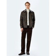 Koton Normal Bel Chino Cep Detaylı Straight Fit Fitilli Kadife Pantolon Kahverengi 5wam40087hw Kahverengi