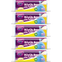 Güçlü Çöp Torbası Büyük Boy 10'lu 65 X 80 Cm 5 Paket