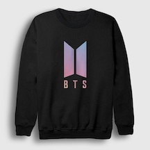 Presmono Unisex Purple Bts Sweatshirt Siyah