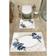 Sünger Dolgulu Banyo Paspası Klozet Takımı 2'Li Kaymaz Taban Set (550453820) Çok Renkli