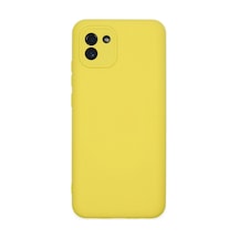 Galaxy Uyumlu - A03 Kılıf Nano İçi Kadife Silikon - Sarı