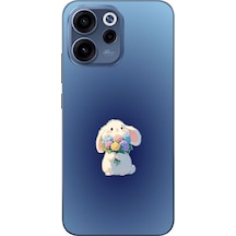 Oppo Reno 15f Uyumlu Çiçekli Tavşan Baskılı Silikon Kılıf Renkli