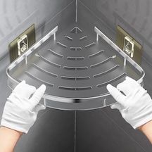 1 Adet Duş Rafı Köşe Yapışkanlı Küvet Rafı Duvar, Asılı Banyo Tuvalet Malzemeleri İçin Matkapsız Depolama Diğer