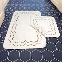 Helena 2'li Nakışlı 60 X 100cm Banyo Paspas Seti Vizon Diğer