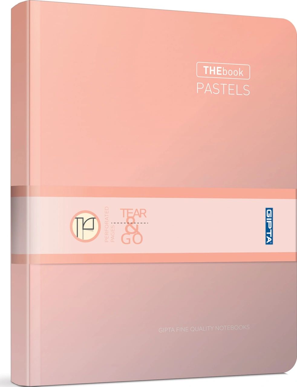 The Book Pastel 20x28 296 Yaprak 4 Bölmeli Sert Kapak Ciltli Defter 3483 Çizgili Pastel Somon Pastel Somon
