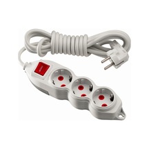 Mono Orion 3'lü Anahtarlı Topraklı Grup Priz 5 Metre (3x1) Beyaz