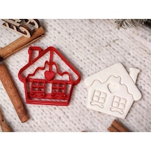 Yılbaşı Temalı Zencefilli Ev Gingerbread House Figürlü Kurabiye Kalıbı Aparat Çok Renkli