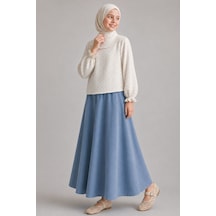 Angel&co. Girls Clothing Mavili Müslin Bluz & 2 İplik Maksi Etek Takımı Açık Mavi - 895510177 Açık Mavi