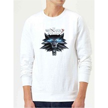 The Witcher Baskılı Beyaz Erkek Örme Sweatshirt (528409240)