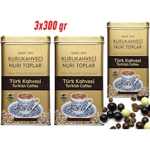 Nuri Toplar 3x300 Gr Teneke Kutuda Geleneksel Türk Kahvesi 900 Gram