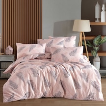 Çift Kişilik Nevresim Takımı 200x220cm 4 Yastık Kılıfı Lastikli Çarşaflı 180x200+25 Pembe