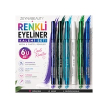 Renkli Eyeliner Kalemi Seti 6'lı Waterproof Göz Kalemi Neon & Pastel Renkler Çok Renkli - 851609122 Diğer
