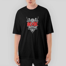 AC DC Black Ice Design Oversize Siyah Tişört Siyah